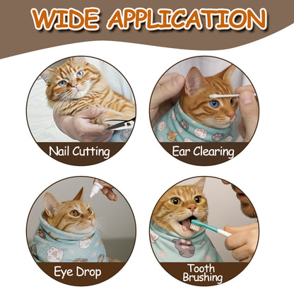 Calming Cat Wrap for Nail Trimming & Grooming - Anti-Scratch (6-14 lbs)