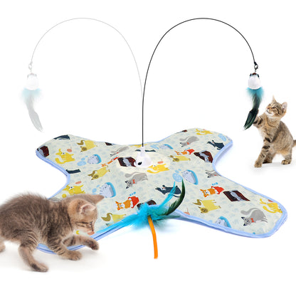 Interactive Cat Hide-and-Seek Toy – Automatic Feather & Optional Wand, USB Rechargeable