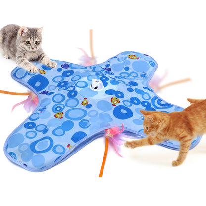 Interactive Cat Hide-and-Seek Toy – Automatic Feather & Optional Wand, USB Rechargeable