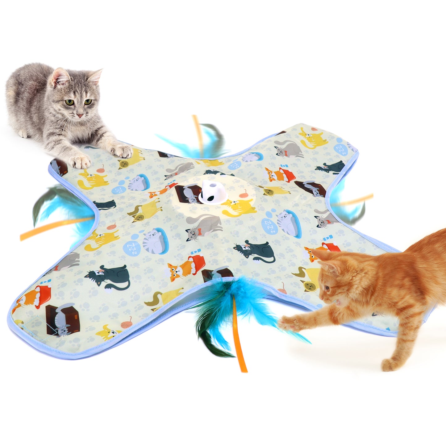Interactive Cat Hide-and-Seek Toy – Automatic Feather & Optional Wand, USB Rechargeable