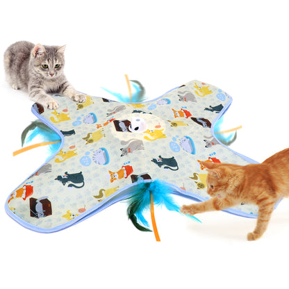 Interactive Cat Hide-and-Seek Toy – Automatic Feather & Optional Wand, USB Rechargeable