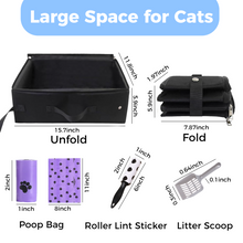 Foldable Travel Cat Litter Box with Lid - Portable & Leakproof