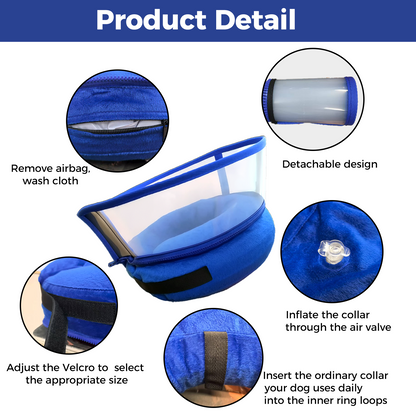 Soft Inflatable Dog Cone Alternative - Comfort Recovery Collar