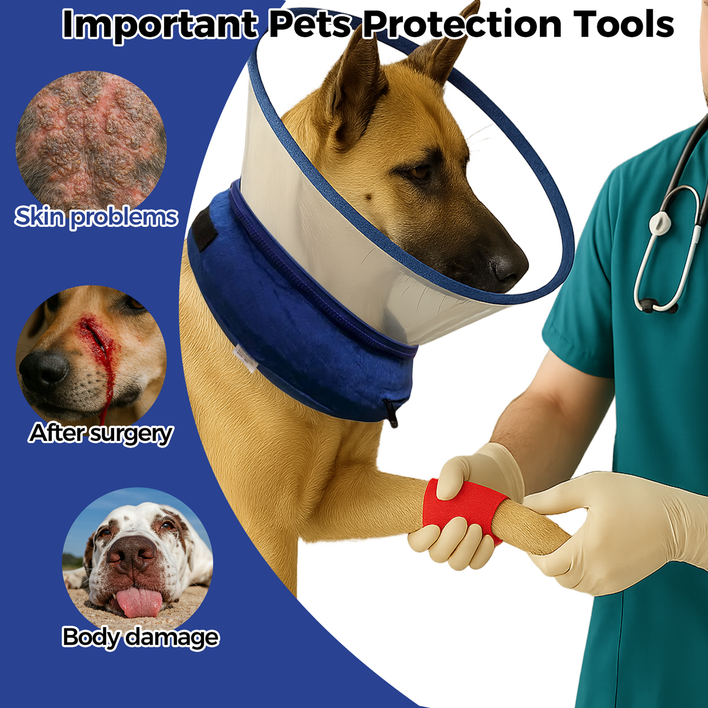 Soft Inflatable Dog Cone Alternative - Comfort Recovery Collar