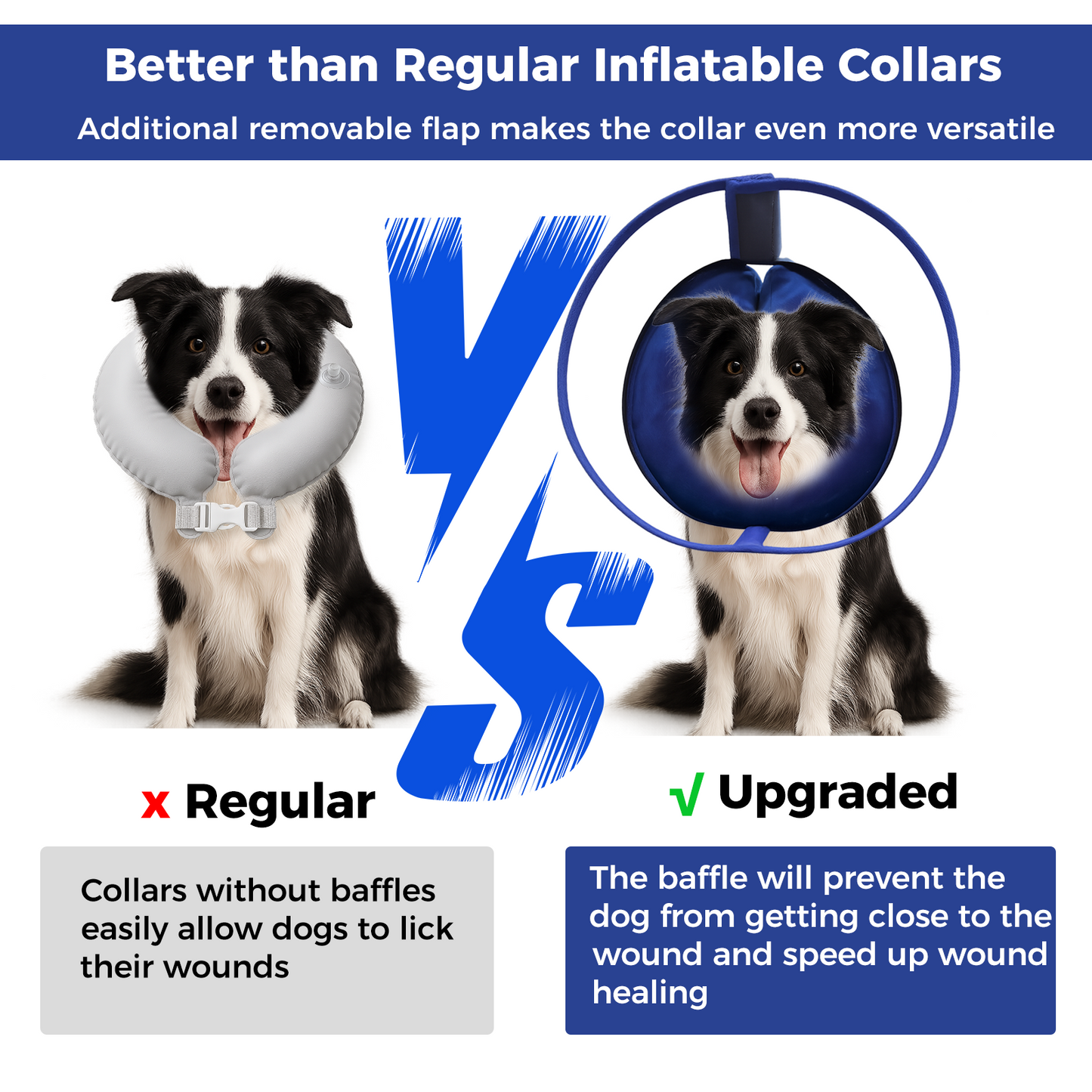 Soft Inflatable Dog Cone Alternative - Comfort Recovery Collar