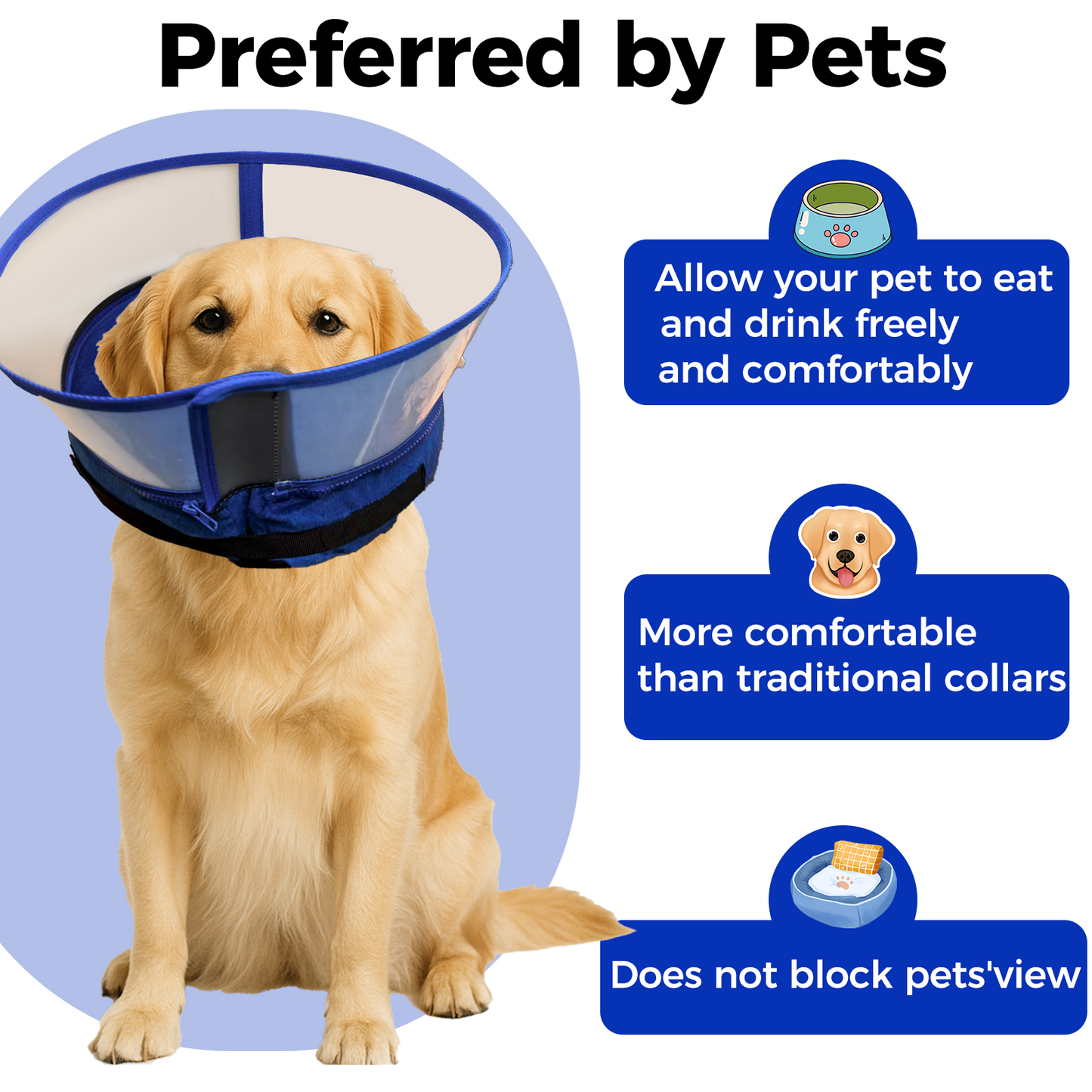 Soft Inflatable Dog Cone Alternative - Comfort Recovery Collar