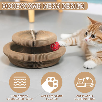 Magic Organ Foldable Cat Scratching Board with Bell Ball