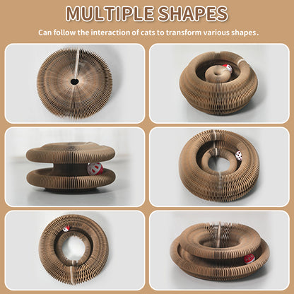 Magic Organ Foldable Cat Scratching Board with Bell Ball