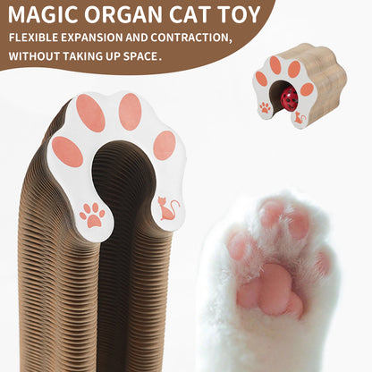Magic Organ Foldable Cat Scratching Board with Bell Ball