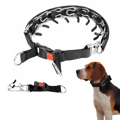 Stainless Steel Prong Training Collar with Rubber Tips & Quick Release