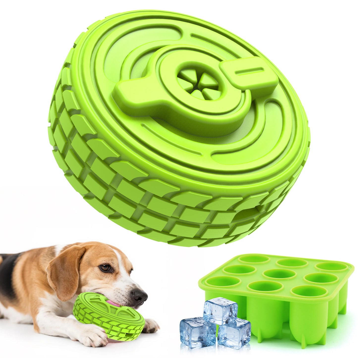 Durable Tire-Shaped Dog Chew Toy - Eco-Friendly Rubber for Aggressive Chewers