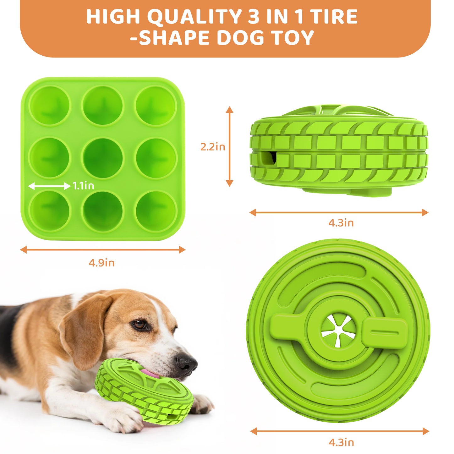 Durable Tire-Shaped Dog Chew Toy - Eco-Friendly Rubber for Aggressive Chewers