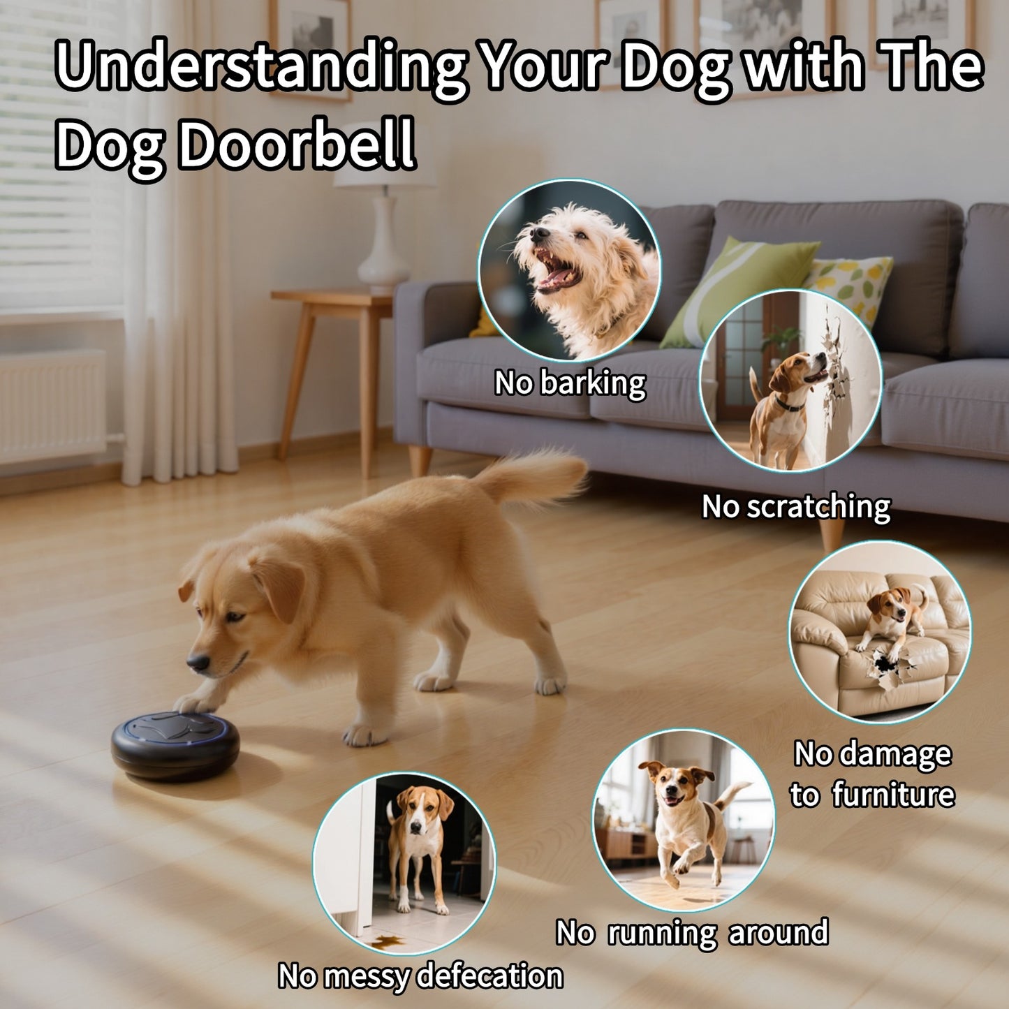 Wireless Dog Doorbell for Potty Training - 1000ft Range