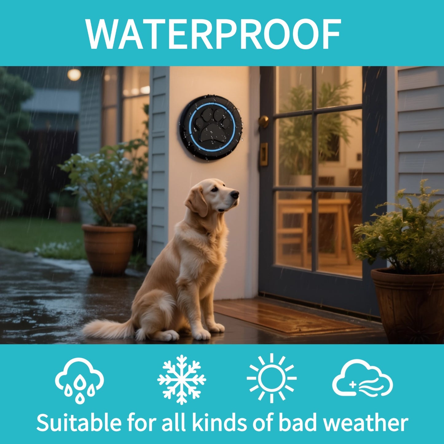 Wireless Dog Doorbell for Potty Training - 1000ft Range