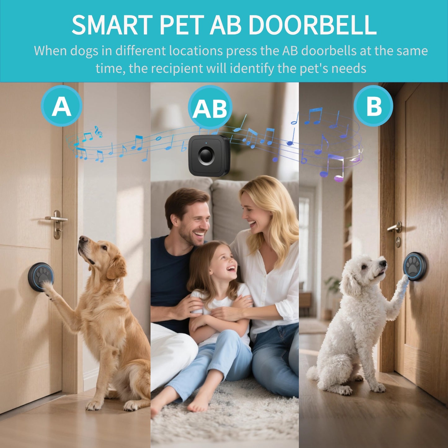 Wireless Dog Doorbell for Potty Training - 1000ft Range