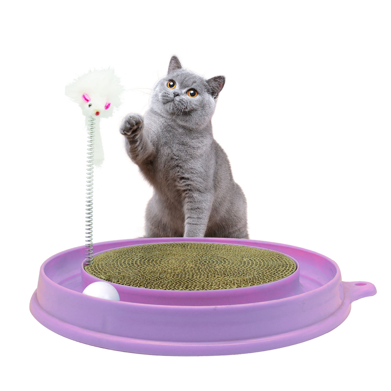 Cat Round Scratcher,3 In 1 Interactive Kitten Toys